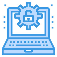 Lock blue outline icon