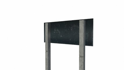 old wooden road sign isolated on white 3d-illustration 3d-rendering