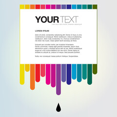 Abstract flowing color paint design background with text box 
Eps 10 stock vector illustration 

