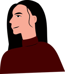 Side view face of woman portrait vector