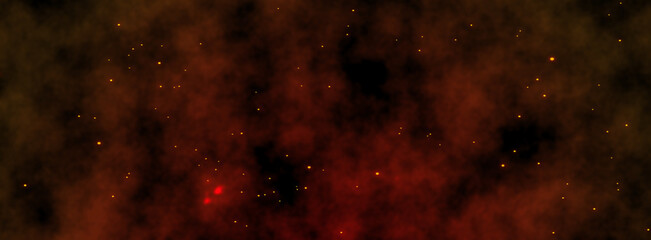 Fire embers particles over black background. 
Fire sparks background. 
Abstract dark glitter fire particles lights.