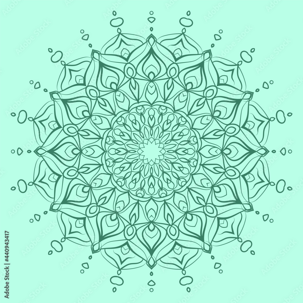 Poster abstract mandala art with youth and soft color circular decoration for web or print vector design el