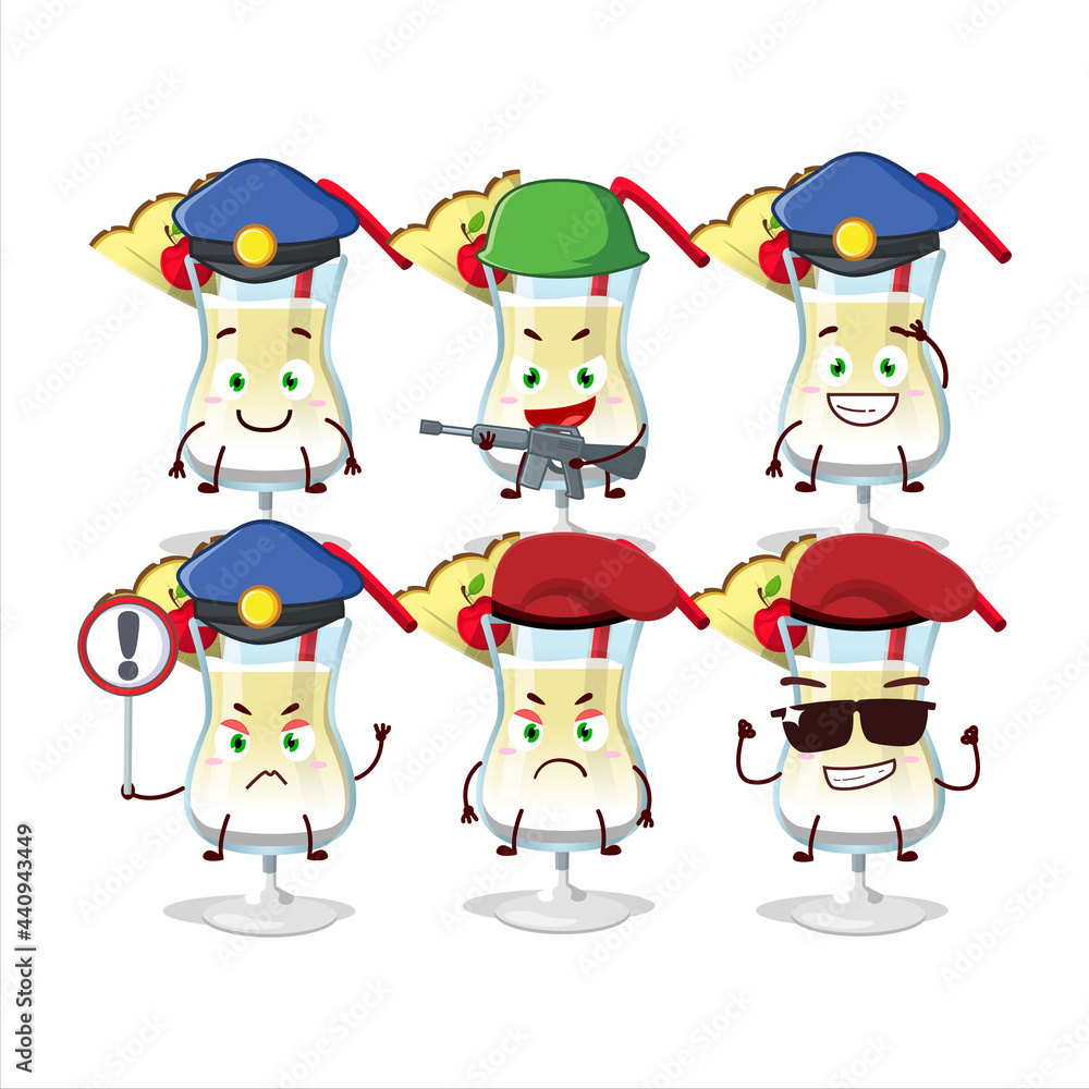 Canvas Prints A dedicated Police officer of pina colada mascot design style