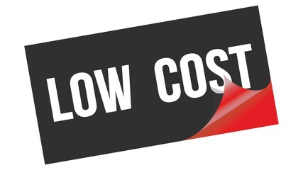 LOW  COST text on black red sticker stamp.