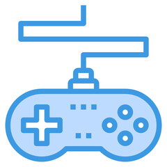 Joystick blue outline icon