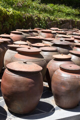 Fototapeta premium Crock of Korean Traditional Houses. korean pot.