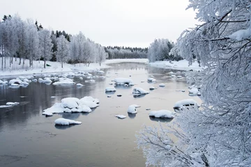 Foto auf Leinwand River, Kuusamo, Finland © AGAMI