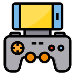 Mobile Game Console filled outline icon