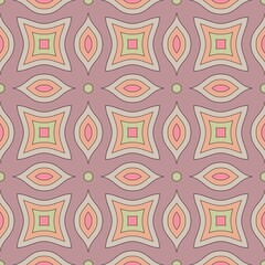 Seamless pastel pattern. Wrapping paper. Template for fabric. Stylish background for cards. Modern geometric textile design. Fashionable color combinations. Ornamental backdrop. Wallpapers. Tiles.