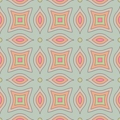 Seamless pastel pattern. Wrapping paper. Template for fabric. Stylish background for cards. Modern geometric textile design. Fashionable color combinations. Ornamental backdrop. Wallpapers. Tiles.