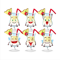 Cartoon character of pina colada with smile expression
