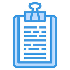 Clipboard blue outline icon