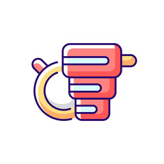 Foldable cup RGB color icon. Portable amenities for camping comfort. Reusable mug. Essential things for tourist. Isolated vector illustration. Travel size objects simple filled line drawing