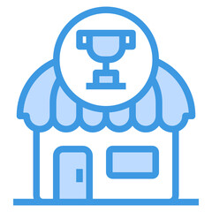 Award blue outline icon