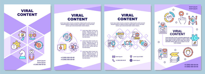 Fototapeta na wymiar Viral content brochure template. Popular information. Flyer, booklet, leaflet print, cover design with linear icons. Vector layouts for presentation, annual reports, advertisement pages