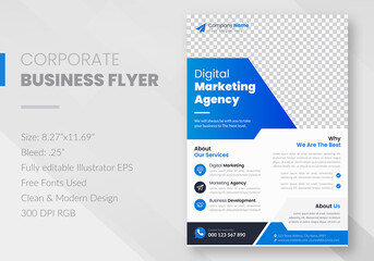 Business Flyer Corporate Flyer Template. marketing, business proposal, promotion, advertise, publication, cover page.