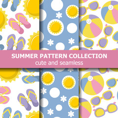 Summer pattern collection with beach theme. Summer banner - 440948267
