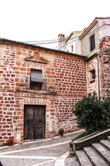 Narrow streets and old facades in Alcaraz