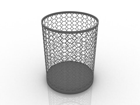 3d rendering dustbin for paper ejection