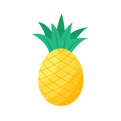 Colorful pineapple on white background.