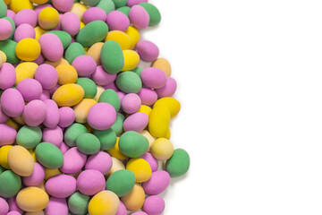 Group of colorful peanuts in glaze.