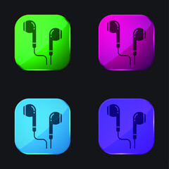 Airpods four color glass button icon