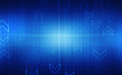 2d illustration Abstract futuristic electronic circuit technology background