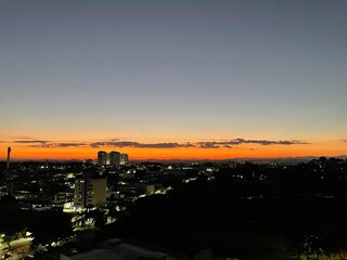 sunset over the city