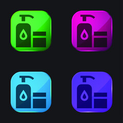 Baby Oil four color glass button icon