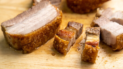 Grilled pork in an oil-free fryer