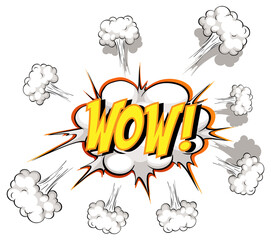 Comic speech bubble with wow text