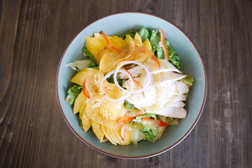 Grilled Chicken With Mango Salsa in a Bowl 