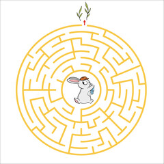 Maze game for children Cute cartoon worksheet . Vector illustration