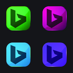 Bing four color glass button icon