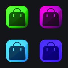 Big Hand Bag four color glass button icon