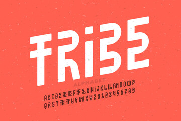 Tribal style font, alphabet letters and numbers vector illustration
