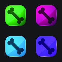 Bone four color glass button icon