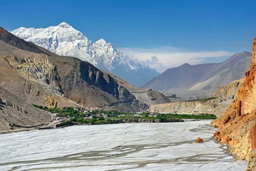 Crédence de cuisine en verre imprimé Annapurna Majestic view of Upper Mustang mountains in Himalayas