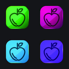 Apple Outline four color glass button icon