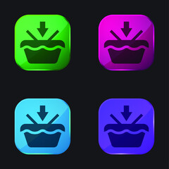 Add To Basket four color glass button icon