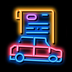 car insurance neon light sign vector. Glowing bright icon car insurance sign. transparent symbol illustration