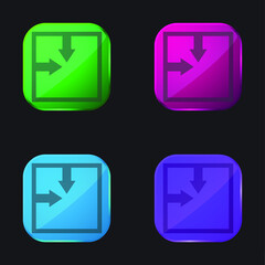 Absolute Position four color glass button icon
