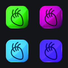 Obraz premium Body Part With Lines four color glass button icon