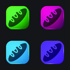 Obraz premium Bread four color glass button icon