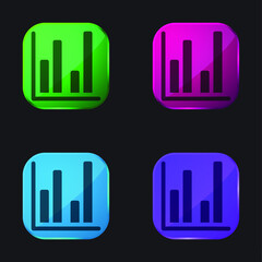 Obraz premium Bar Chart four color glass button icon