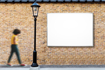 Billboard mockup on a brick wall
