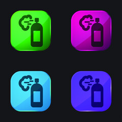 Air Freshener four color glass button icon