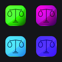 Balance four color glass button icon