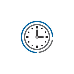 Clock icon logo design template