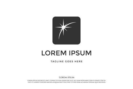 Simple Minimalist Sunlight Earth Crescent Eclipse Comet Lunar Planet Logo Design Vector